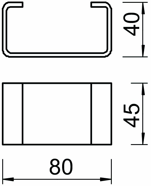 Distanzstück 45x80x40mm