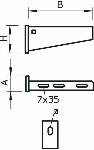 Wand/Stielausleger AW 55-Serie 210mm ST 5500N f.Funktionserh