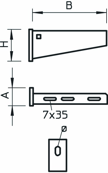 Wand/Stielausleger AW 55-Serie 710mm ST 5500N