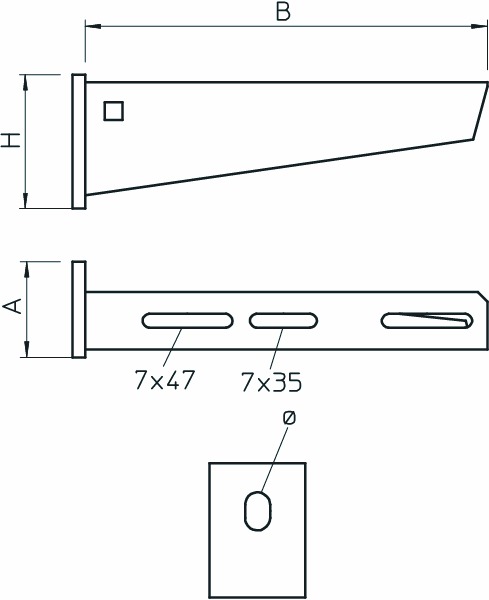 Wand/Stielausleger AW 30-Serie 110mm ST 3000N f.Funktionserh