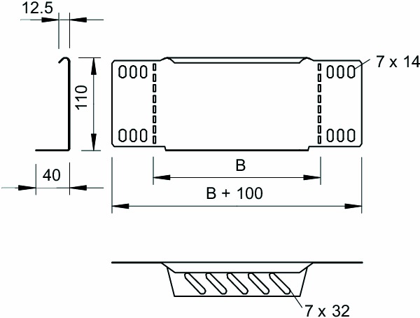 Endabschlussblech 110x300mm