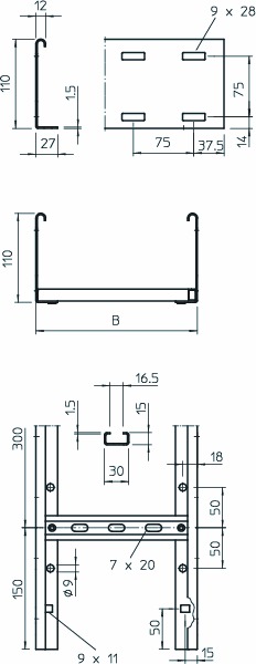 Kabelleiter vz LG VS-Serie gel 18800qmm 110x200x6000mm