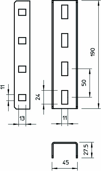 Innenverbinder US 3-Serie U-Profil ST Mit Schraubzubehör