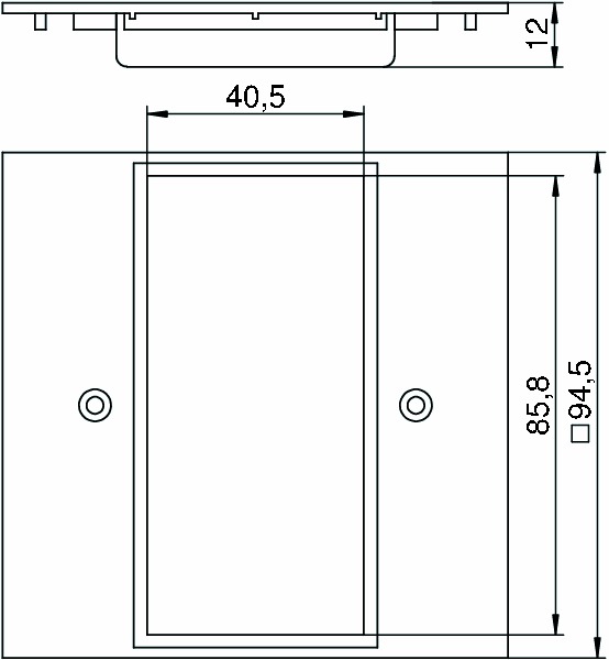 Adapterplatte Kst 2xrechteck 94,5x94,5mm