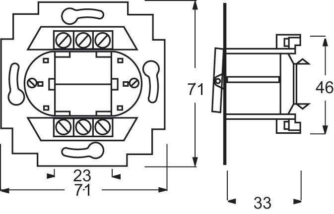 Heizungsschalter mt UP IP20 1f 10AX