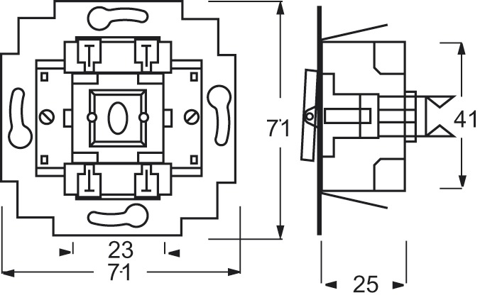 Kreuzschalter bl mt UP IP20 1f 10AX