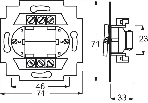 Wippschalter bl mt UP IP20 3p 1f 10AX