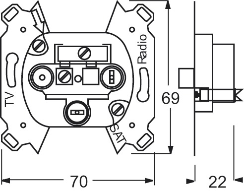 Stichdose Sat/BK 3f 1,5dB/860 2dB/2150 Fernsp