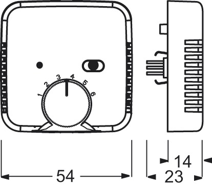 Raumthermostat 250V 10A Öffner IP20