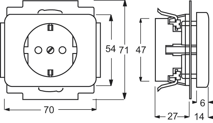 Steckdose 1f pt mt alpha UP IP20 Schutzkontakt