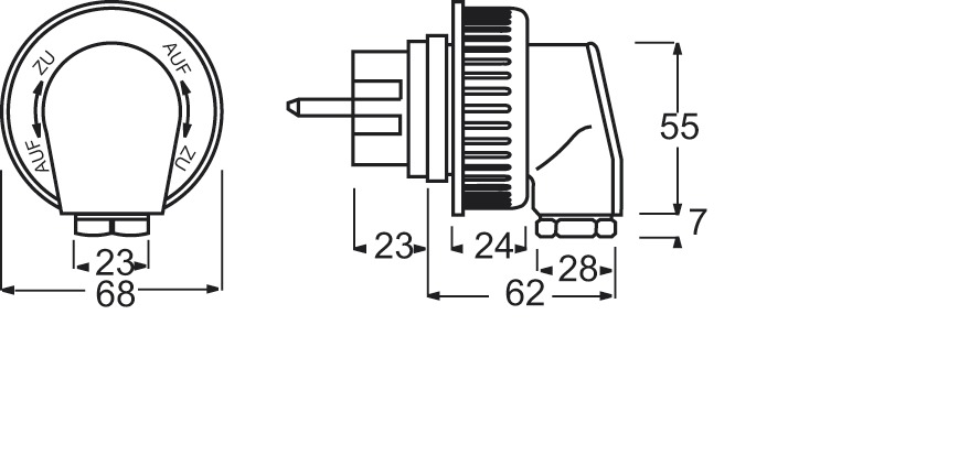 Schutzkontaktstecker 16A Duro 2000 WD bl (IP 66) Kst 250V IP66 abgew Schraubkl