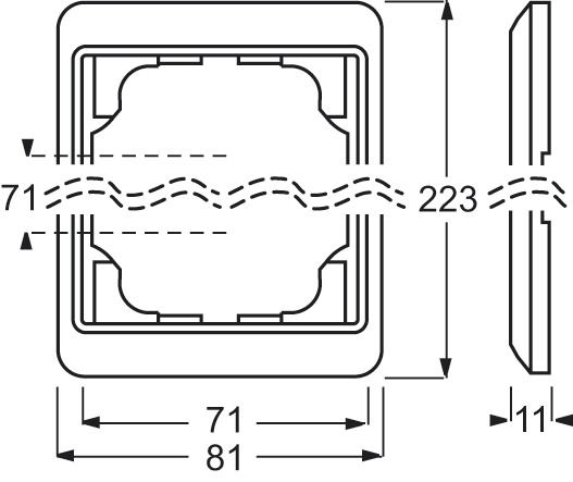 Rahmen 3f std-ws glz vert alpha Kst Unterputzmontage Thermopl