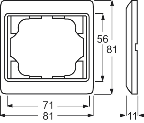 Rahmen 1f std-ws glz alpha Kst f.GEB-K Unterputzmontage Thermopl