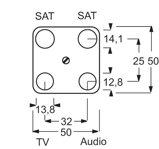 Zentralplatte Sat/TV/Radi Reflex SI aws Schraubbef 3f m.Aufdr