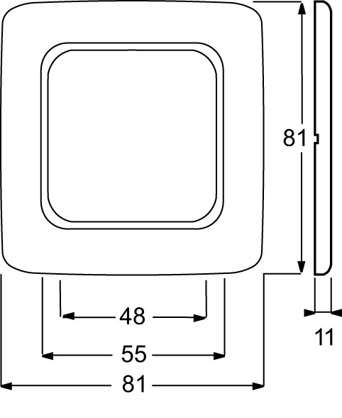 Rahmen 1f rt glz Reflex SI Kst Thermopl geeignet für Unterputz-Installation