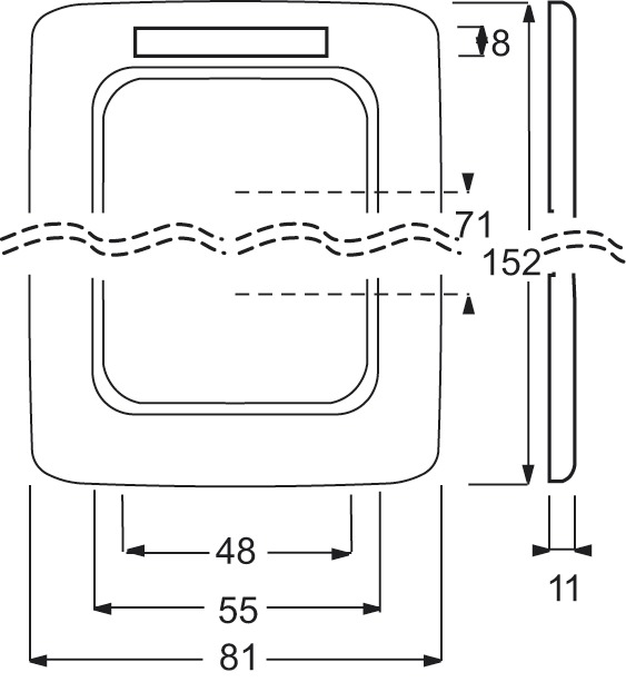 Rahmen 2f aws glz vert Reflex SI BSF Kst Textfeld/Beschriftungsfläche Thermopl