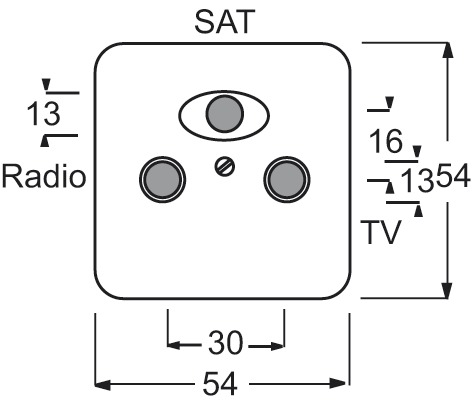 Zentralplatte Sat/TV/Radi Duro 2000 SI ws 3f Schraubbef