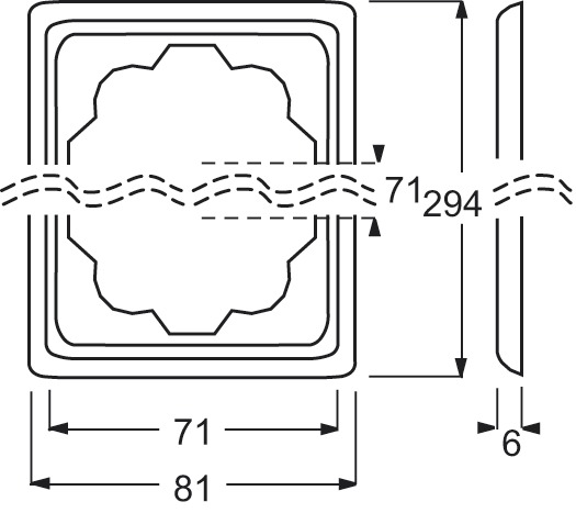 Rahmen 4f aws glz impuls Kst f.GEB-K Unterputzmontage Thermopl