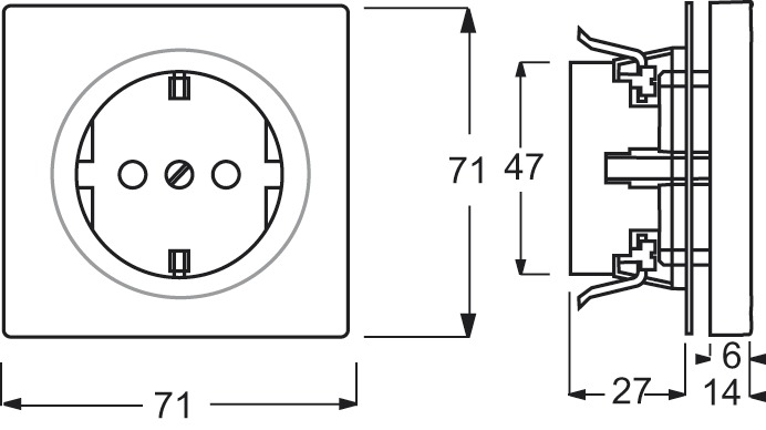 Steckdose 1f aws glz impuls UP IP20