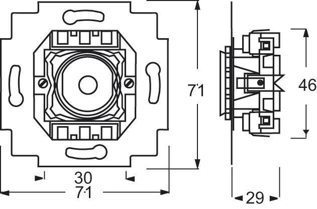 Drucktaster-Modul ws 1W U m.Bel IP20 mt UP Mit Beleuchtung