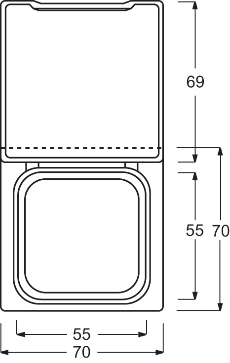 Zwischenrahmen aws Allwetter 44 70x70mm quad70mm/quadratisch70mm Klappd RAL1013