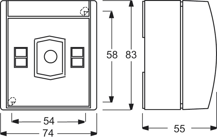 Lichtsignal E10 gr/bl-gn ocean Basiselem Glimm AP IP44 250V 3W