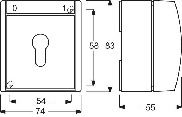 Schlüsselschalter aws mt ocean AP IP44 10AX