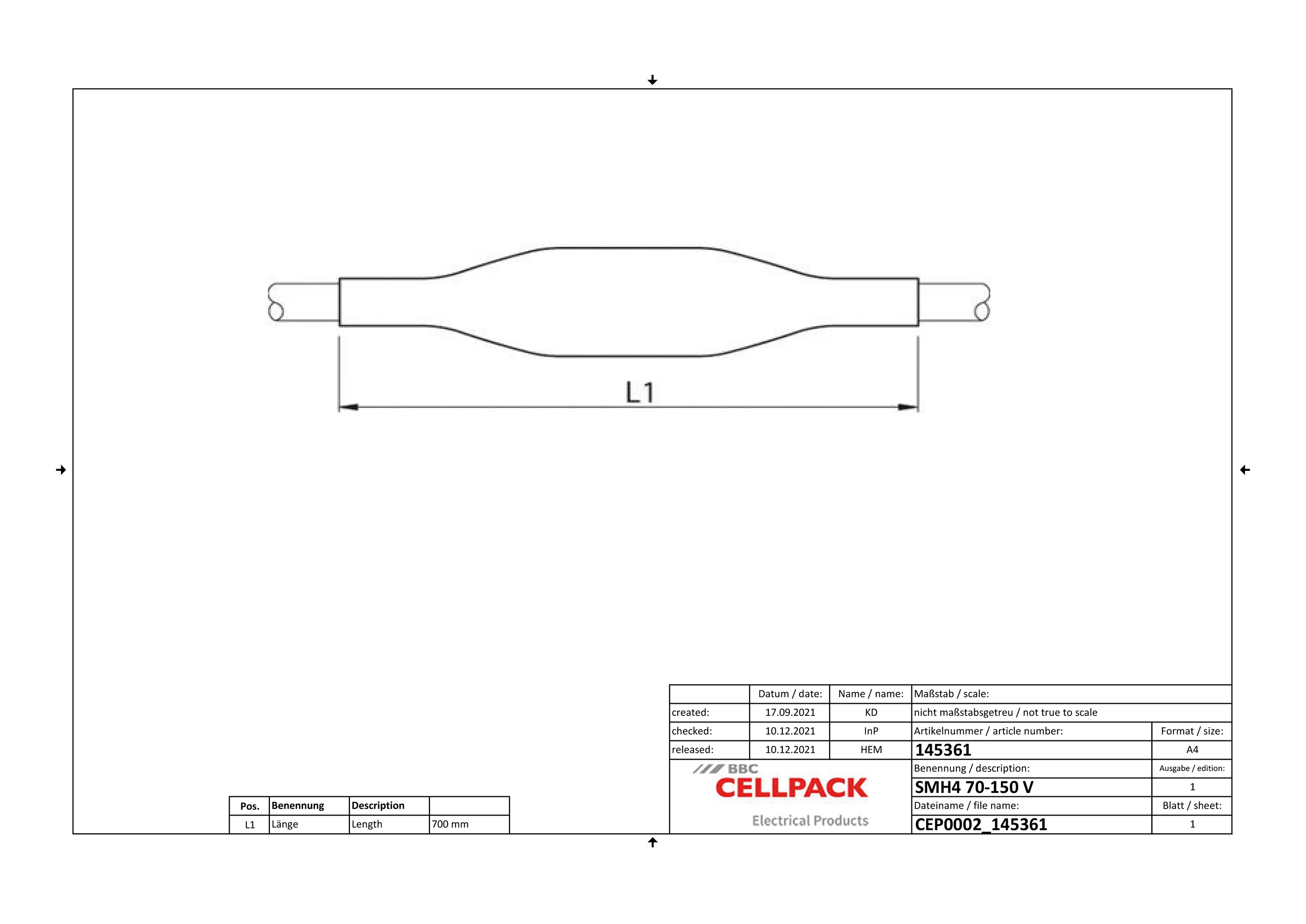 Verbindungsmuffe Warmschr 4x70-150qmm N(A)YY hfr