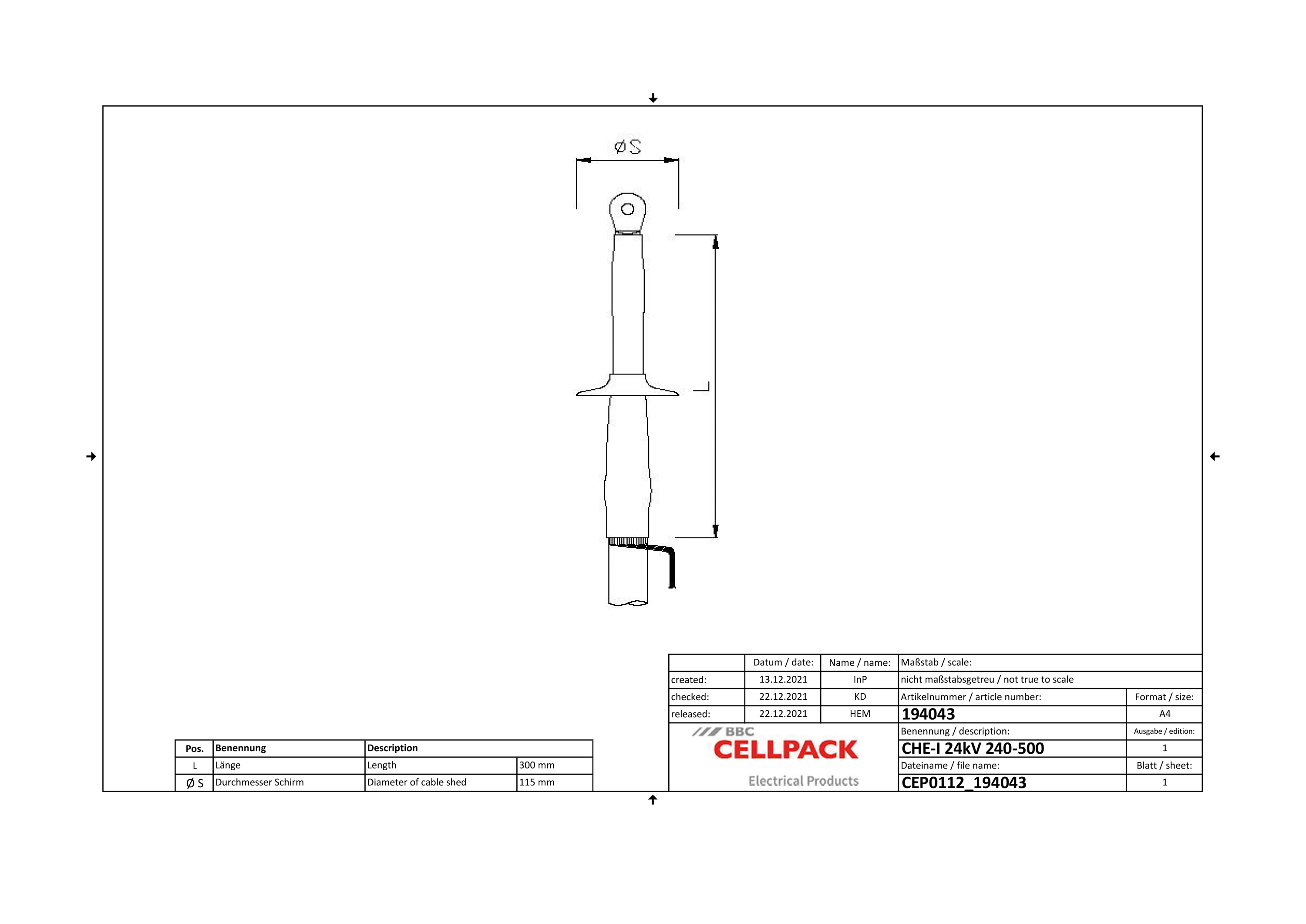 Endverschluss 12/20kV 240-500qmm 1leit Warmschr