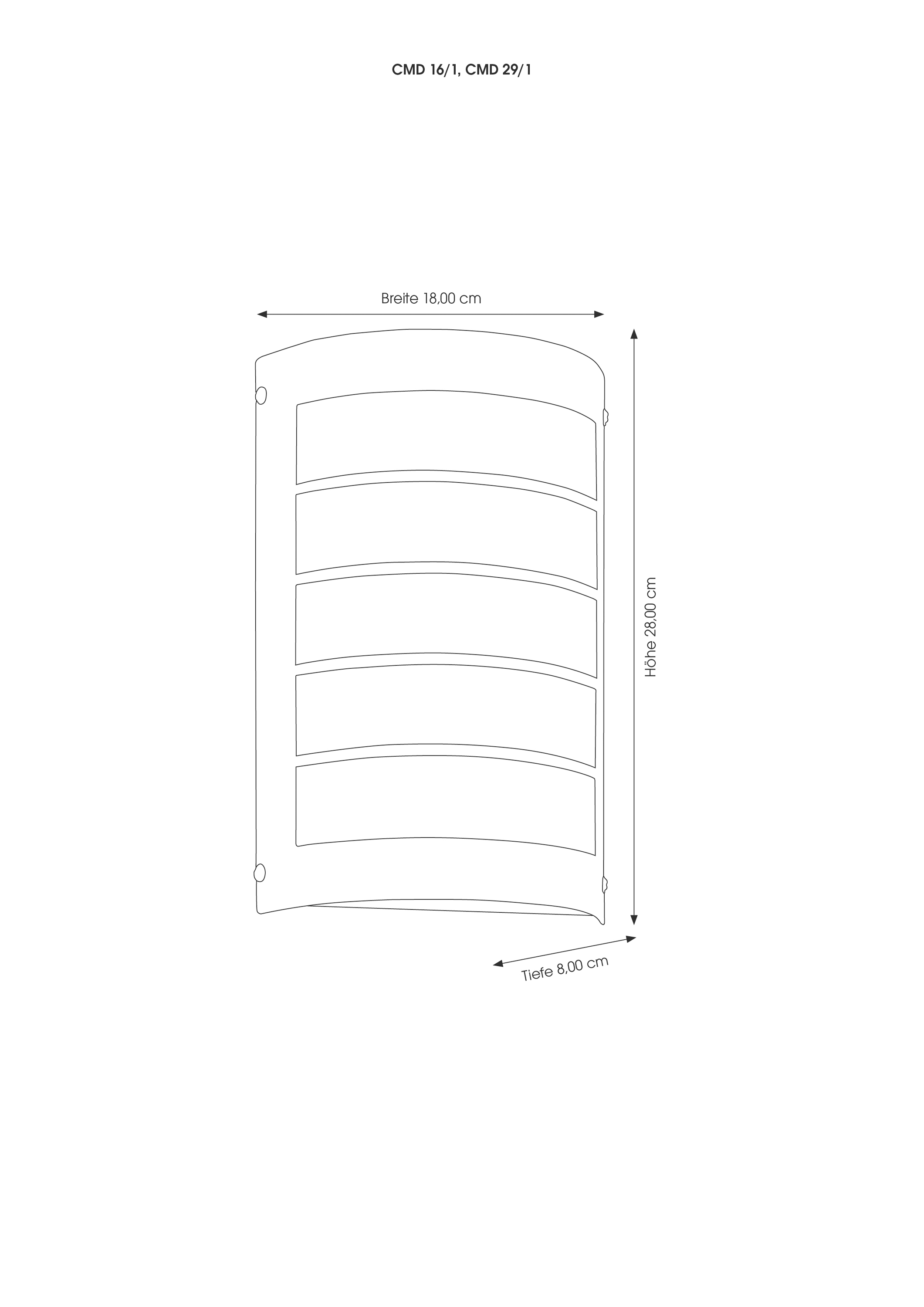 Wandanbauleuchte AquaMarco 75W HV edst IP44 E27 80x180x280mm