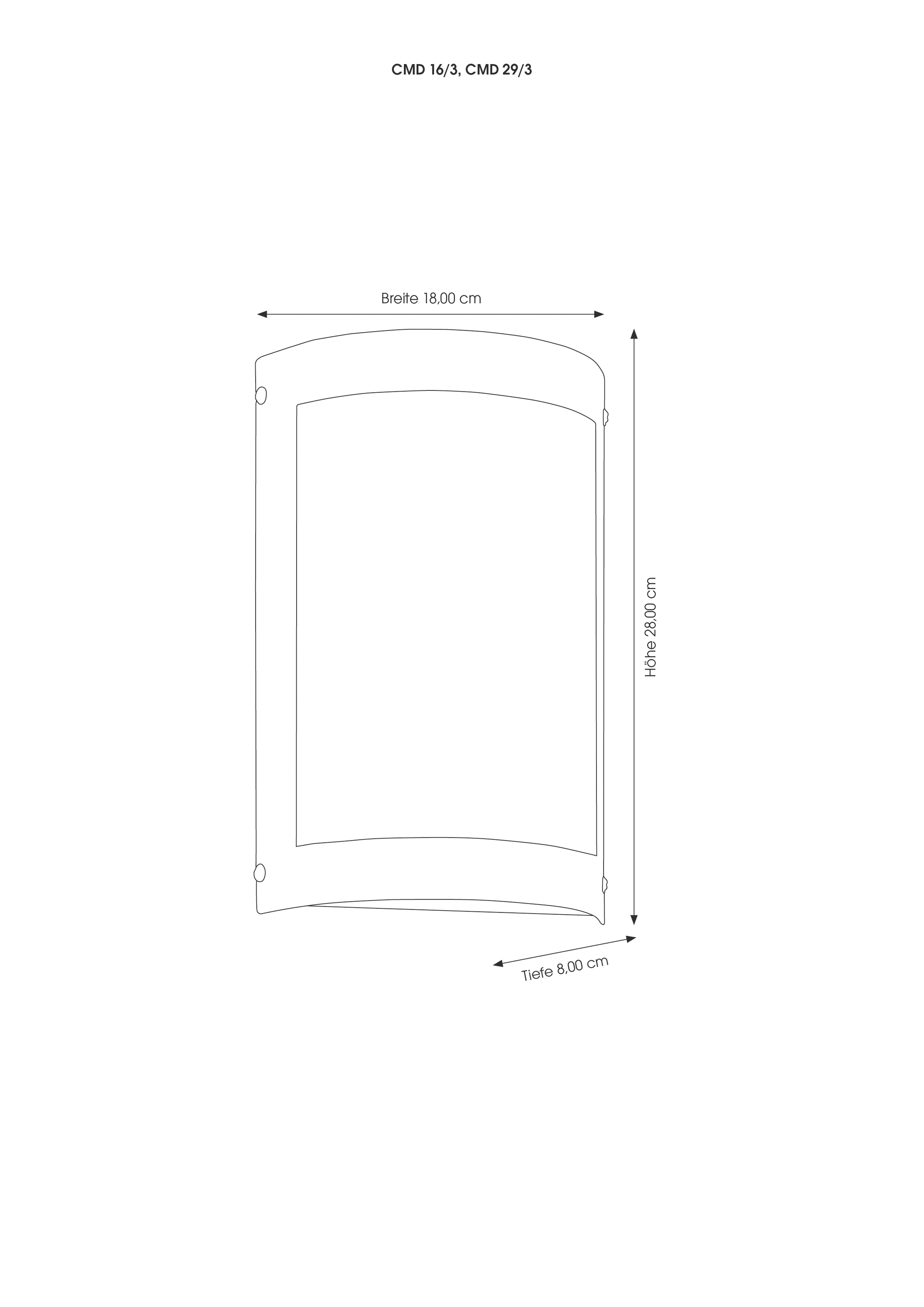 Wandanbauleuchte AquaMarco 75W HV edst IP44 E27 BWM 80x180x280mm