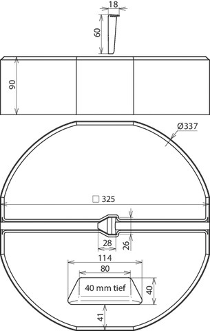 Fangeinrichtung Sockel Keil beton Ø337mm 17kg