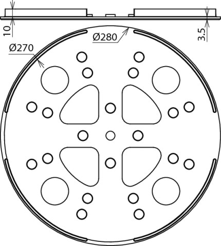 Fangeinrichtung Unterlage Kst Ø280mm 8,5kg