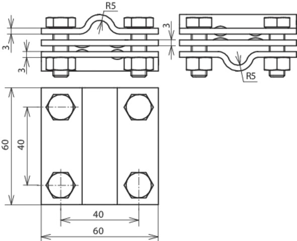 Kreuzverbinder V4A unbeh Edelstahl (V4A) SKT-Schr Ø8,0-10,0mm