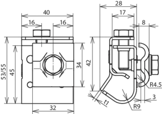 Dachrinnenklemme Ø8-10mm 16-25mm ST unbeh SKT-Schr