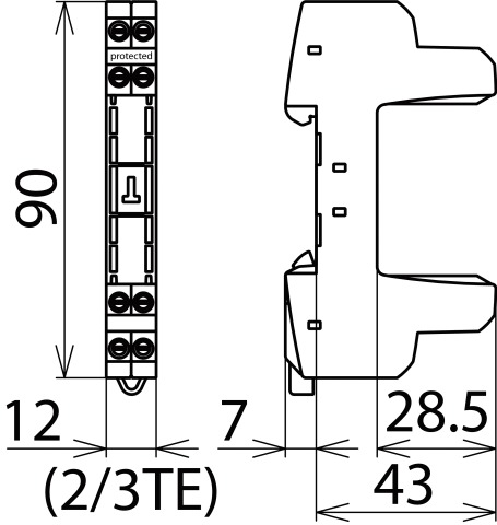 Blitzstromableiter Basis 4p Informationstechnik Hutschiene TH35