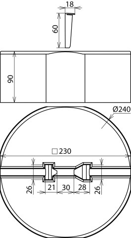 Fangeinrichtung Sockel Keil beton Ø240mm 8,5kg