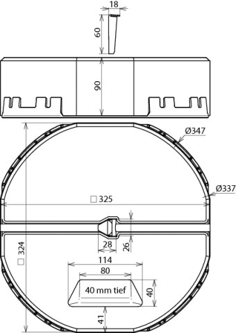 Fangeinrichtung Sockel Keil beton Ø337mm 17kg