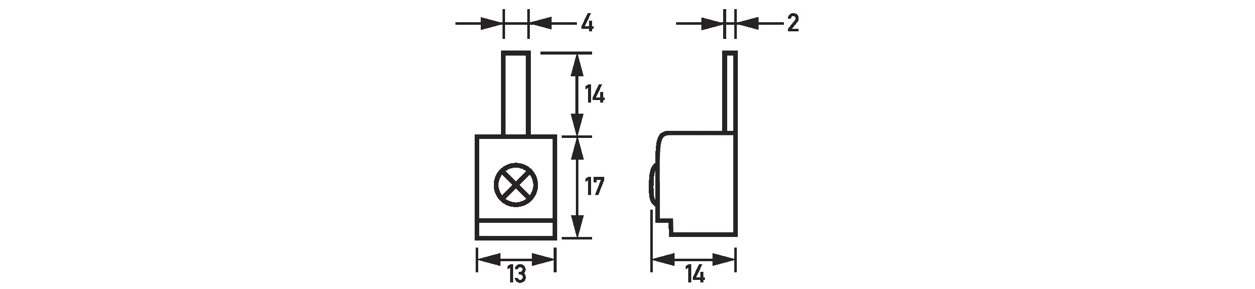 Einspeiseklemme 80A 25qmm B13mm Flachschiene