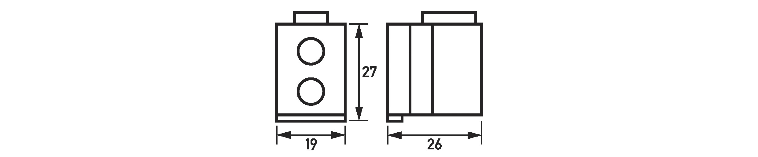 Sammelschienenklemme 100A 35qmm B19mm Flachschiene