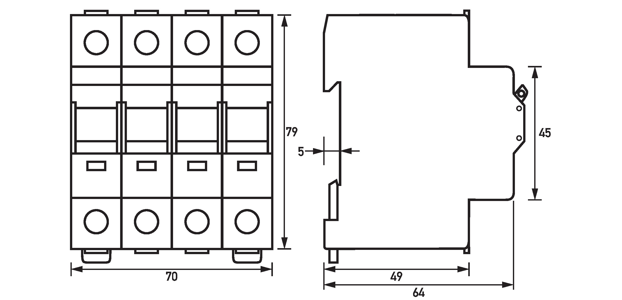 Hauptschalter 63A 4p IP40 Einb Festeinbau