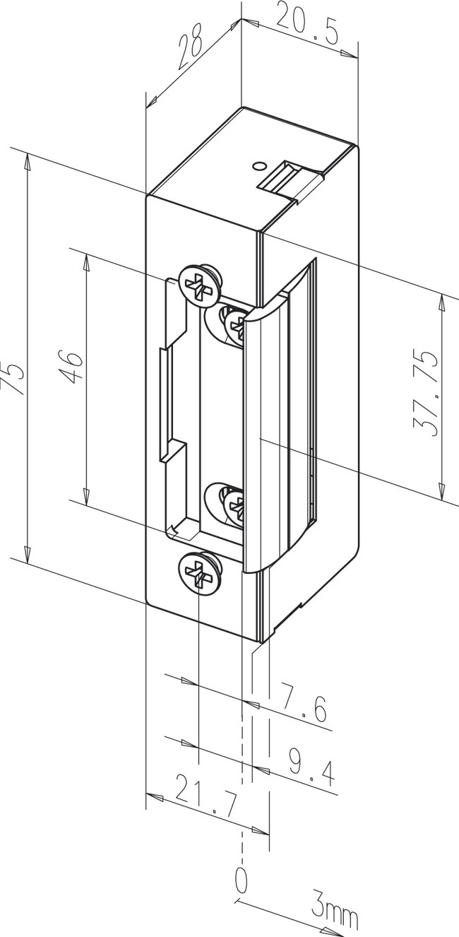 Türöffner 6-12V UC li/re Arbeitsstrom EB Einb Standardtüröffner