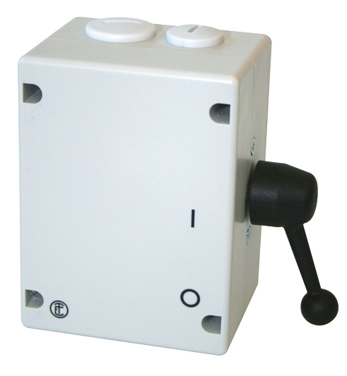 Lastschalter 3p 7,5kW Ein/Aus 25A IP65 Komplettger_im_Geh f.Frontbef Kipphebel