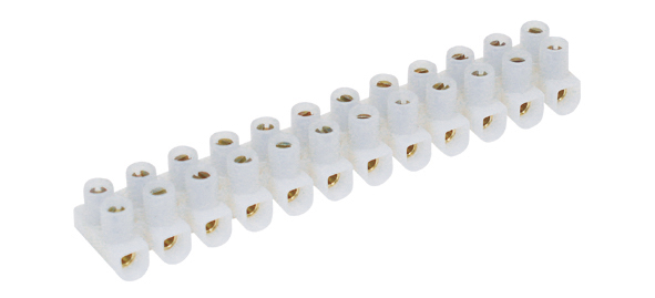 Klemmleiste 12p ws 57A 6qmm Direktmont Thermopl 23mm Schraub