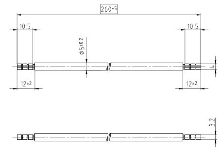 Verdrahtungsbrücke 1ph 265mm 6qmm Stift isol sw