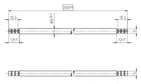 Verdrahtungsbrücke 1ph 265mm 10qmm Stift isol sw