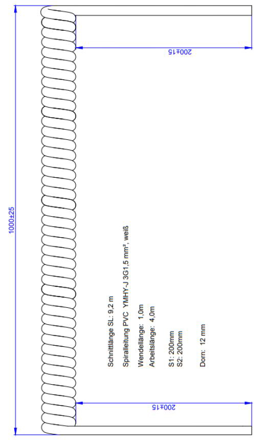 Spiralleitung 4m 3x1,5qmm ws IP20 0-70°C Polyvinylchlorid (PVC)