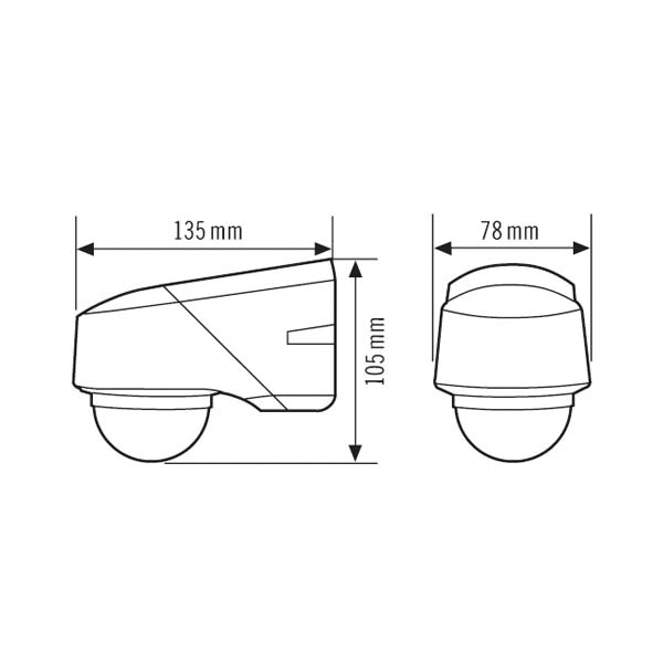 Bewegungsmelder AP 0-230° RC 230V sw mt IP54 fernb 2300W