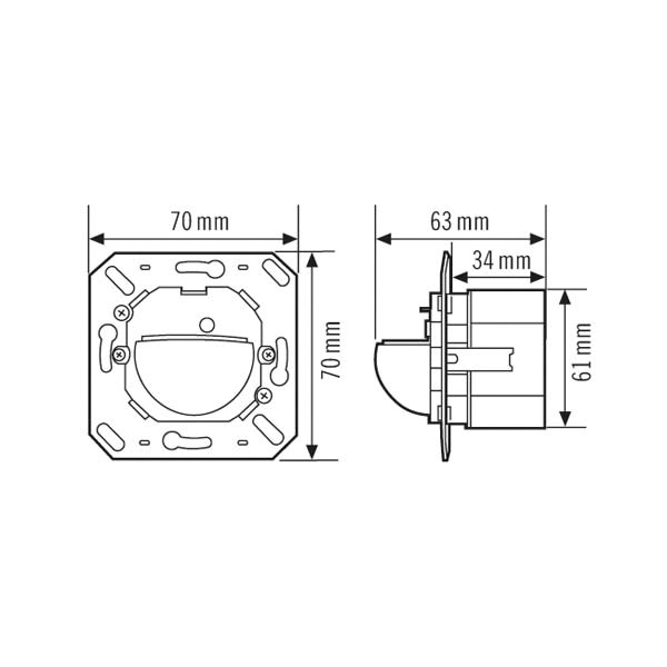 Präsenzmeldersensor UP STANDARD UP 2,2m 0-180° ws IP20