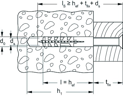 Spreizdübel Ø6x30mm Kst Nylon 40mm Ø4-5mm f.Gasbeton f.SKT-Schr